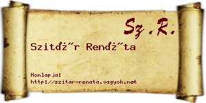 Szitár Renáta névjegykártya