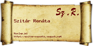 Szitár Renáta névjegykártya